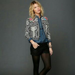 NWOT RARE Free People Embroided Jacket size medium